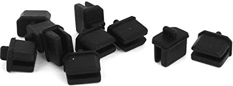 sourcing map 10 Piece Black Dust Plug, Anti Dust Cover Cap Laptop Port Protector for Mini Displayport Thunderbolt Port