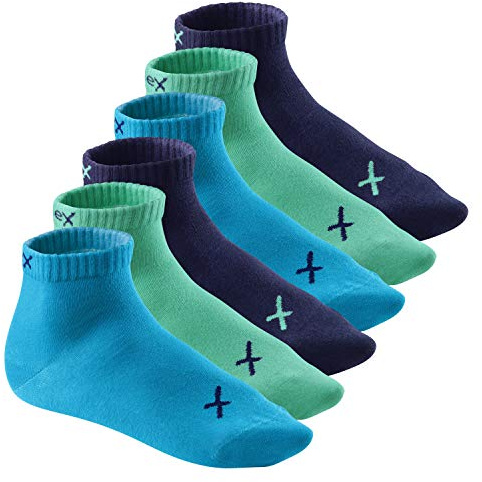 CFLEX Lifestyle Herren & Damen Kurzschaft Socken (6 Paar), Baumwoll Quarter Socken