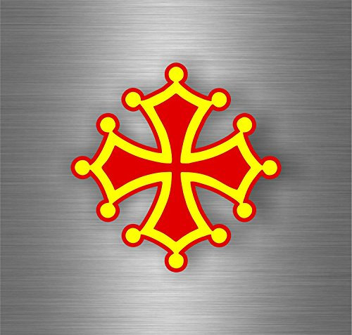 Akachafactory Aufkleber, Sticker, für Auto, Motorrad, Tuning, Wappen, Motiv: Tolosanerkreuz, r4