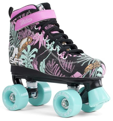 SFR Vision canvas rollerskates, disco rollers, children's, floral, 34