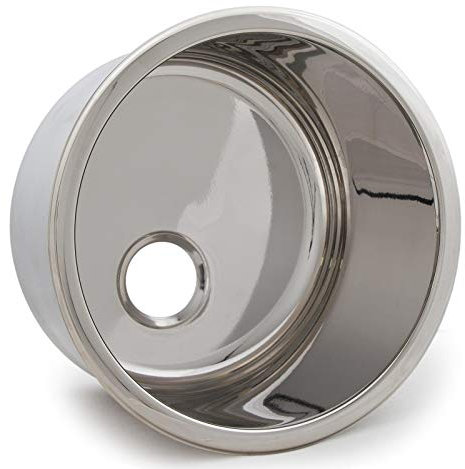 wellenshop Spülbecken Edelstahl-Spüle Rostfrei Rund 295 mm Rundspüle für Boot Caravan Wohnwagen Campingwagen