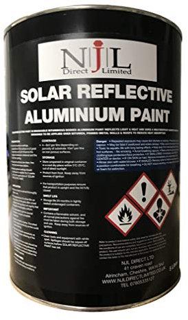 NJL Direct Aluminium Solar Reflective Roof Coating Paint Silver 5 Litre
