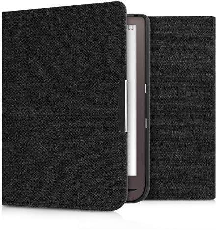 kwmobile Coque Liseuse Compatible avec Pocketbook InkPad 3/3 Pro/Color/Vivlio InkPad 3 - Coque avec Rabat Magnétique en Tissu Textile pour Liseuse Électronique