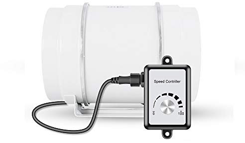 Hon&Guan Abluftventilator Rohrventilator 200mm mit Variabler Geschwindigkeitskontrolle, Abluftventilator für Heizung, Kühlung, Booster, Wachstumszelte, Hydrokulturen, Heimgebrauch