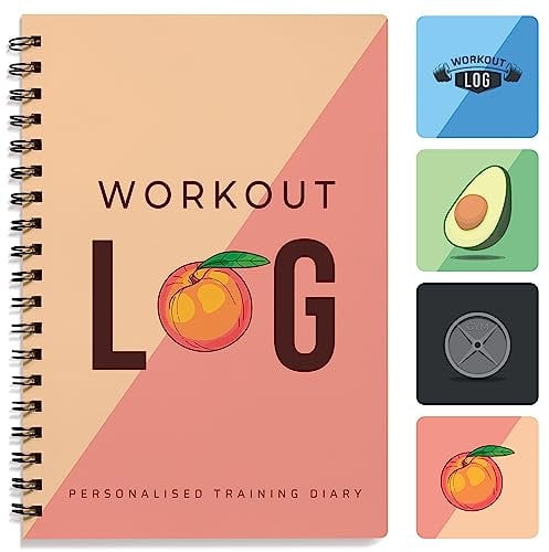 Fitness Logbuch und Trainingsplaner (Größe A5, Pfirsichrosa) – Zielsetzung und Trainingstagebuch für Zuhause, Fitnessstudio und Bodybuilding von Workout Log Gym