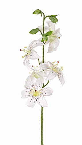 artplants.de Giglio tigrato Finto Ashanti, Bianco, 65cm, Ø8cm - Giglio Artificiale - Fiori Artificiali