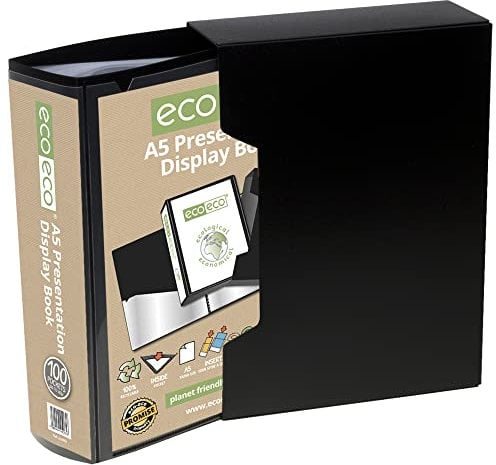 eco-eco A5 50% Riciclata 100 Taschino, Colore Nero, Presentazione Mostra Libro e Display Box