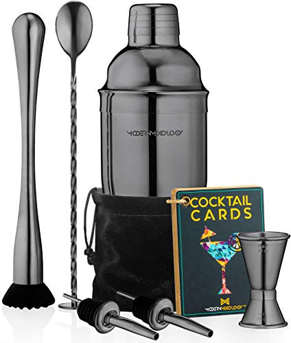 Cocktail-Shaker-Set, Barkeeper-Set, Schwarz – Kb4