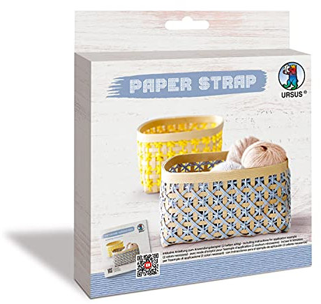 Ursus 74520006 - Kamihimo Paper Strap Hellblau, robustes Flecht-Band, ca. 15 mm x 15 m, blaues Bastel-Band aus zusammengeklebten Papierschnüren zum Flechten, Basteltrend aus Japan