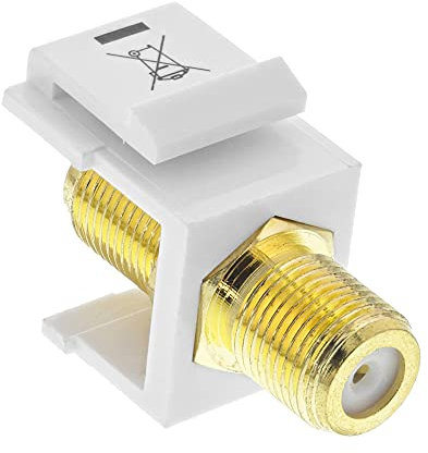 Keystone Einbauadapter, Verbindungskupplung für Sat-Kabel, 2X F-Buchsen, weiß