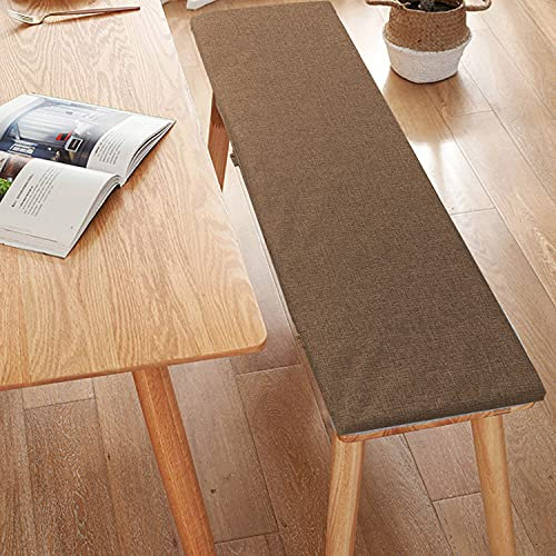 qing yun Gartenbank-Kissen für 2- und 3-Sitzer, für drinnen und draußen, 100 / 120 / 150 cm, langes Sitzkissen für Bank, Esszimmer, Terrasse, Schaukel (140 x 45 x 4 cm, braun)