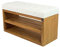 EMRA WOOD M-DEKO LPS-5 Polsterbank Schuhbank Chesterfield Gesteppt mit Ablage Bezug aus Kunstleder Weiß Gestell aus Holz Nach Maß (Höhe 45cm Tiefe 35cm, 50)