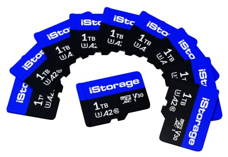 Lot de 10 Cartes microSD d’iStorage de 1TB | chiffrer des données stockées sur Les Cartes microSD d’iStorage en utilisant la clé USB datAshur SD | compatibles avec Les clés datAshur SD Uniquement