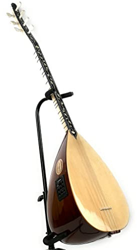 Melody Saz Baglama Profesyonel maun kisa kol mit Tasche Fishman Equalizer Stimmgerät, Braun
