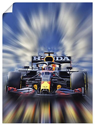 ARTLAND Wanddeko Poster & Kunstdrucke Wandposter 60x80 cm Hochformat Max Verstappen Weltmeister Formel 1 Auto Rennen Sport U3UH