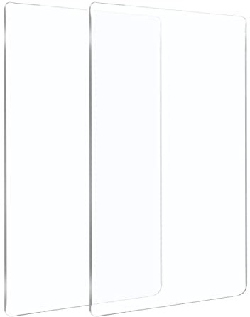 BENECREAT 2pcs 19.5x15cm Acrylic Cutting Pads Cutting Die Mats Rectangle Clear Die Cutting Plates for Die Cutting Work, 3mm Thick