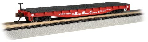 Bachmann Spur N - Güterwagen 52' Steel Flatcar Santa Fe