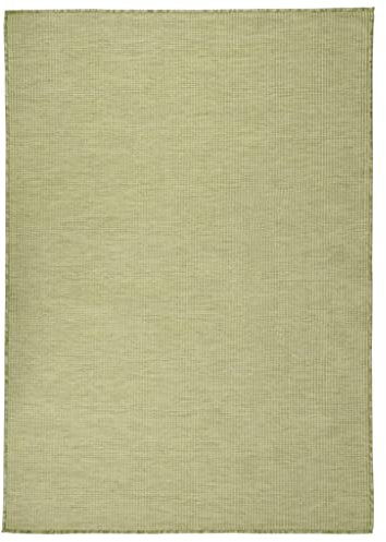 vidaXL Tapis à Tissage Plat d'Extérieur Tapis de Protection Tapis de Couloir Terrasse Balcon Jardin Résistance aux UV 140x200 cm Vert