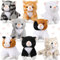 8 Stück Plüschtiere 5 Zoll Kuscheltiere Verschiedene Süße Stofftiere Plüsch Spielzeuge Kleine Plüschtiere für Kinder Klassenzimmer Schule Party Gastgeschenke Dekoration (Langhaarige Katze)
