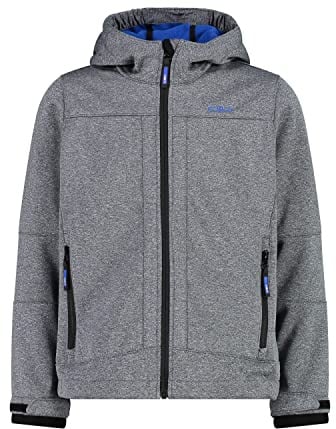 CMP - Kinderjacke mit fester Kapuze, Schwarz Mel.-Royal, 128