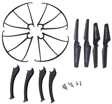 Leeadwaey Propeller + Fahrwerk + Prop Guard Kit passend für SYMA X5SC X5SW Drohne Quadcopter