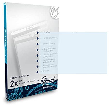 Bruni Screen Protector compatible with HP Pavilion x360 14-ek0775ng Protector Film, crystal clear Protective Film (2X)