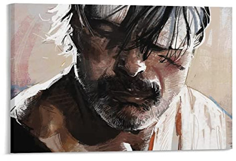 JIANJIE Mads Mikkelsen (die Jagd) Kunstposter Der beste Schauspieler Sexiest Man (2) Druck Foto Kunst Gemälde Leinwand Poster Home Modern Dec