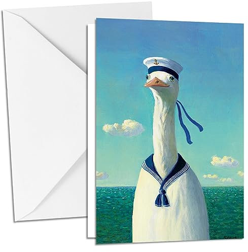 Inkognito Klappkarte Grußkarte inkl. Umschlag | Anlass: ''Kunst'', Motiv: Gans ''Piet'' | Künstler: Michael Sowa | Art-Nr.: 5373-5 | vom Berliner Verlag