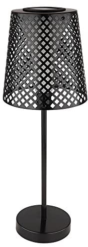 etc-shop LED Solar Tischleuchte Garten Solartischlampe für Außen Balkon Solar Tischlampe Metall, schwarz, Lichteffekt, 1x LED 3000K, DxH 18x50cm