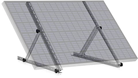 Zelsius Kit de support universel pour panneau solaire avec angle réglable de 0 à 90° | Support de panneau, kit de montage en aluminium pour panneaux | Kit de fixation (71 x 3,5 x 3-71 cm, 1)