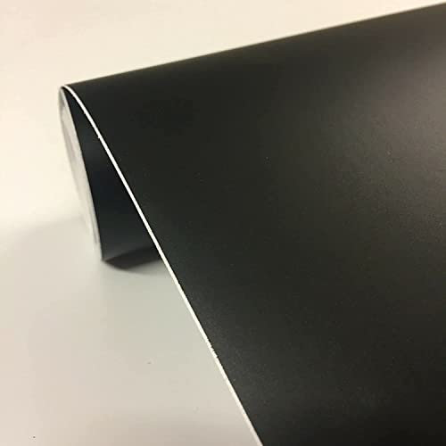 vgoltd Furniture Sticker Matt Vinyl Roll Self Adhesive Contact Paper for Kitchen Cupboards Cabinet Fridge Door Tables Drawers & Wardrobe (Black, 30W x 100L cm)