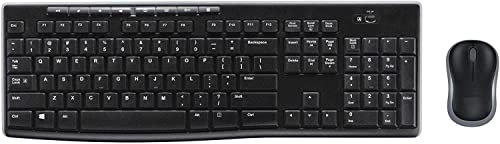 Original MK270 QWERTY US English Layout Wireless Keyboard & Mouse Combo for Windows, 2.4 GHz Wireless, Compact Mouse, 8 Multimedia and Shortcut Keys, for PC, Laptop, Mac (Black - US QWERTY)