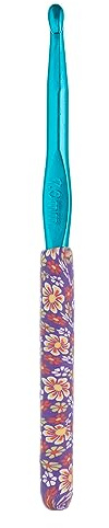 The Quilted Bear Floral Crochet Hooks - Premium Soft Grip Floral Crochet Hook with Ergonomic Polymer Clay Handle (7.0mm Hook)