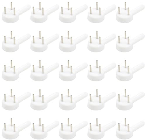 Ruidee 30 Pezzi Muro Gancio di Plastic Ganci 25mm Ganci per Appendi Quadri Appendiabiti Cornice Ganci da Parete Antitraccia Ganci per Chiodi Invisibili Ganci per Appendere Foto Specchi(SLG/25MM)