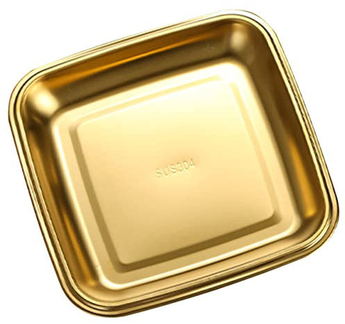Cabilock Plato Cuadrado De Inoxidable Aperitivos y Postres Bandeja Multifuncional Para Eventos Para Barbacoa Fiestas y Restaurantes