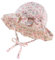 XIAOHAWANG Sommerhut Baby Mädchen UV Schutz Sonnenhut Mütze Baby Sommer Mützen Baumwolle Mit Schleife und Bindebändern(Rosa Blüten, 44cm(0-3 Monate))