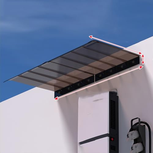 EingangstürTürdach Unsichtbarkeit Polycarbonat Pultbogenvordach Überdachung Markise für Garage Balkon Fenster Haus für draußen Sonnenschutz Regenschutz (50 x 600 cm,Teal)