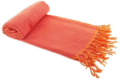 Stefano Ferrante Bird Eye Summer Hamamtuch Saunatuch Pestemal Fouta Strandtuch Badetuch Handtuch Baumwolle Backpacker 100x180 cm (orange/pink)