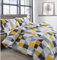 Geometric Striped Squares Yellow Bedding Duvet Cover and Pillowcase Set Non Iron Easycare Quilt Cover and Pillowcase Set (Yellow, King)