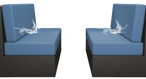 DFANCE Camper-Kissenbezüge Wohnmobil Esstischkissenbezüge Milchseide Wasserdicht Stretch 2/4 Stück,RV-Sitzbezüge Ersatzbezüge Für Wohnwagen Bezug Sofa-Sitzkissenbezug(Size:Set of 2,Color:Blau)