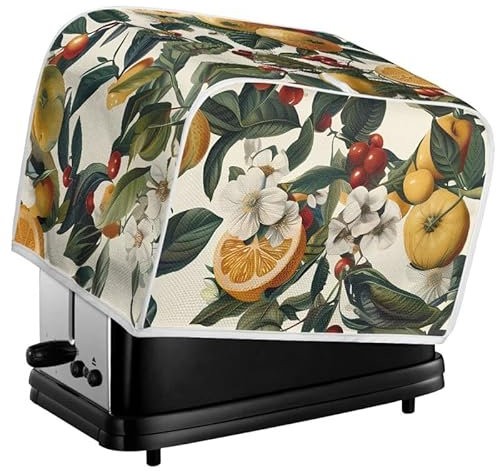 Kuiaobaty Yellow Lemons Toaster Cover for 4 Slice Bread Maker, Vintage Fruits Lemon Small Appliance Toaster Dust Cover with Hook