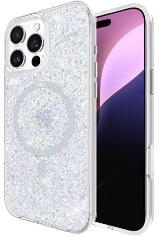 Case-Mate iPhone 16 Pro Max Case [Compatible with MagSafe] - Stylish Sparkly Phone Case with 12ft Drop Protection - Premium Magnetic Cover for iPhone 16 Pro Max - Twinkle Disco