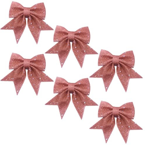 EIYVPRA 6 fiocchi di Natale, fiocchi per albero di Natale, rosa, fiocchi di Natale, fiocchi albero di natale, fiocchi albero natale, fiocchi per albero di Natale, fiocchi di Natale, fiocchi di Natale