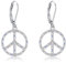 Peace Zeichen Ohrringe Sterlingsilber bunter Regenstein Peace Zeichen Tropfenohrring für Frauen Hippie Accessoires Schmuck für Frauen