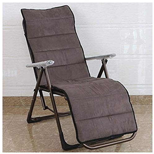 Non slip Portable Garden Lounger Cushion Padded Deckchair Cushion for Patio Chair Brown Relaxation Lounger Pad