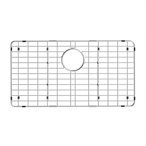 iPEGTOP Sink Bottom Grid, Stainless Steel Sink Protector 26-1/8 x 14-1/8 Rear Drain Hole, Sink Grate Sink Rack for Bottom of Kitchen Sink Single Sink Bowl with Sink Hole Cover