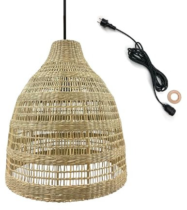 Lumisky Suspension sur secteur pour l'extérieur FREYA LONG OUTDOOR CABLE en herbe marine style bohème 5m de longueur de câble