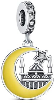 Streetculture Moschee Islam Muharram Allah Koran Religion Gott Kirche Reisen Urlaub Ferien Charm für Bettelarmband Kette Ring Zubehör 925 Silber