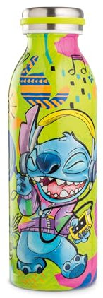 Egan Stitch - Botella de agua de acero inoxidable de 500 ml, botella aislada de doble pared para bebidas frías y calientes, botella de viaje a prueba de fugas, ecológica, para niños y adultos (verde)