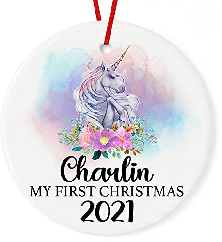 Weihnachtsbaumschmuck 7.3cm, Mein Erstes Einhorn Personalisiert Weihnachtsanhänger Elegant Christbaumschmuck Anhänger Premium Weihnachtsschmuck Für Holiday Neujahr Geschenk Party